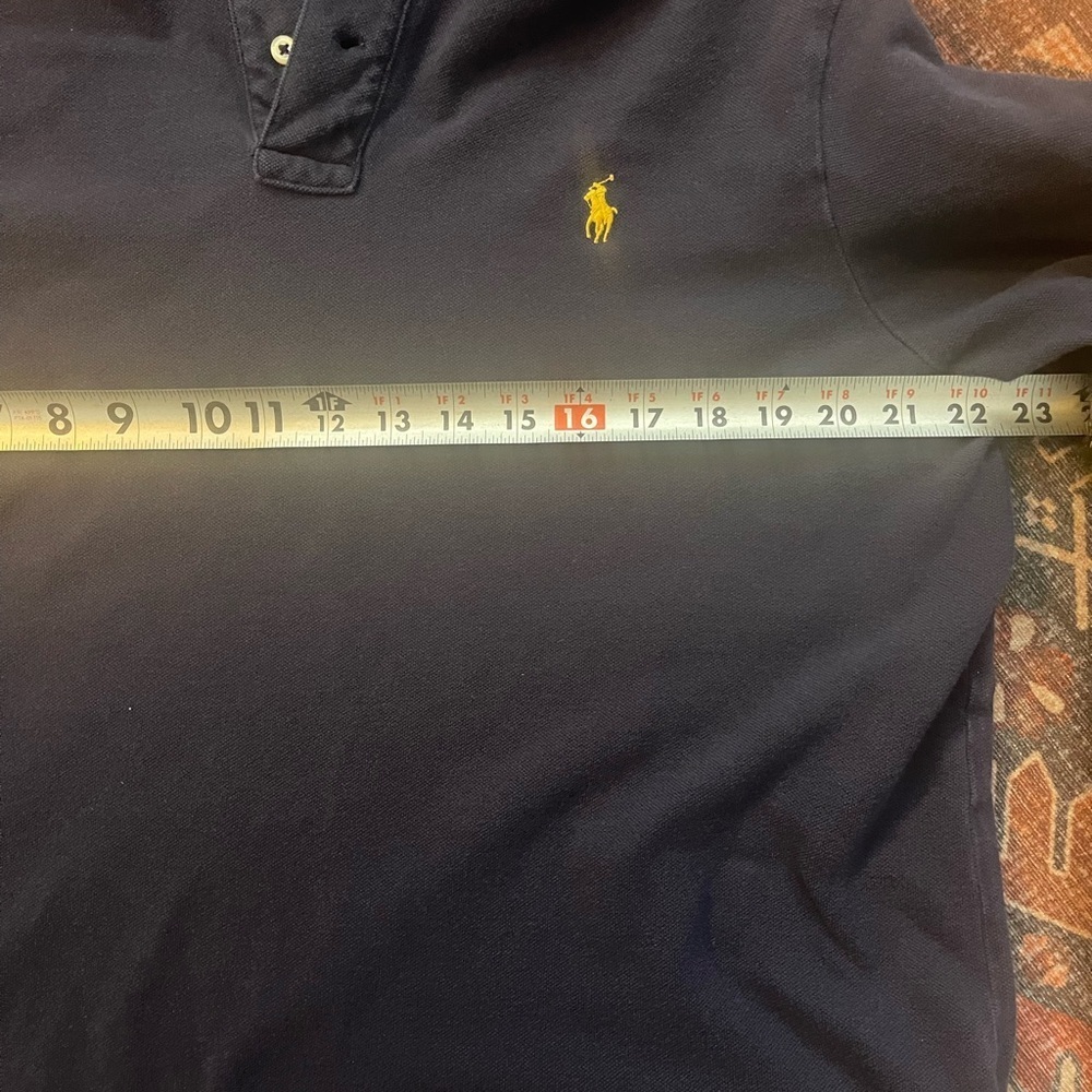 Vintage Polo by Ralph Lauren Dark Blue Hoodie with Yellow Logo - Picture 3 of 5